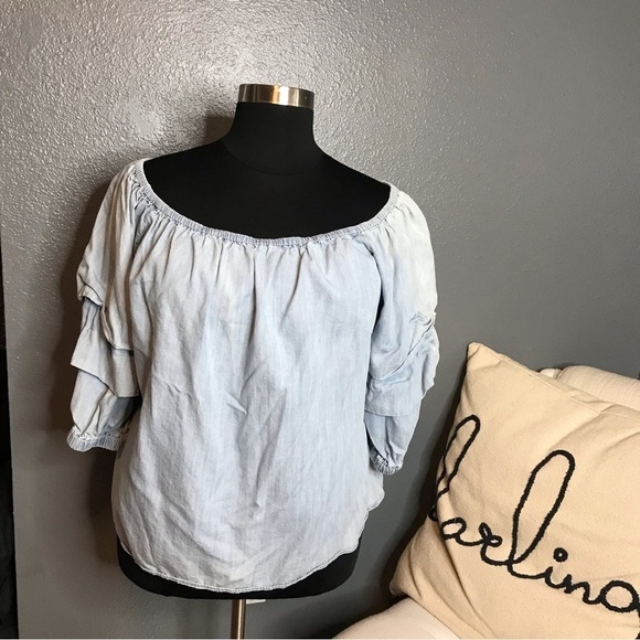 Lane Bryant Tops - Lane Bryant chambray blouse size 18/20W